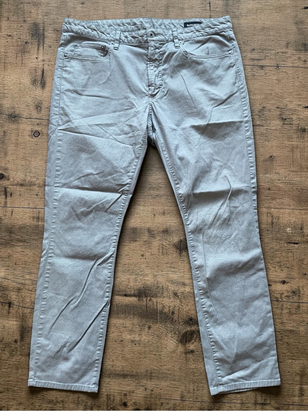 Bonobos Men’s Skinny Pants in Light Gray Wash Size 36x30